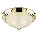 3 Light Flush Mount Ceiling Fixture Polished Brass Finish with Frosted Swirl Glass - Interior
