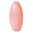 Handmade Terracotta Raspberry Pink Vase with Beige Stripes