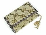 (グッチ)GUCCI GGキャンバス ロゴプレート＆ブーツチャーム付き6連キーケース ベージュXブラウン 154184 並行輸入品