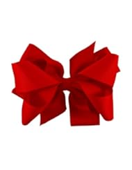 Apparel: Zelda Matilda Girls Signature 8 Loop Stunning Extra Large Grosgrain Boutique Hair Bow, Poppy Red