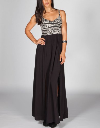 FULL TILT Ethnic Print Corset Maxi Dress FULL TILT Ethnic Print Corset Maxi Dress