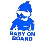 Koya セーフティーサイン BABY ON BOARD 　赤ちゃん 乗車中 ステッカー シール デカール 夜間　反射　運転 安全 外貼り タイプ　取り付け　簡単　防水 (ブルー)