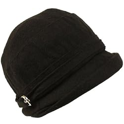 Winter Beanie Bucket Foldable Crusher Shimmer Hat Black