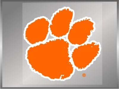 CLEMSON TIGERS ORANGE PAW LOGO 8" Static Cling Vinyl Decal