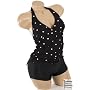 Sexy Trendy Cute Summer Black Polka Dot Tankini Boyshort Bikini Bathing Suit Swimsuit Swimwear