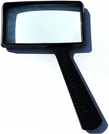 Magnifier Glass Large Size 4" x 2" Zoom 4x Rectangle Real Glass Magnifying Glass