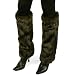 Winter Faux Fake Mink Fur Animal Dance Ski Long Leg Warmer Boot Shoe Cover Brown