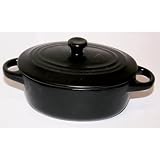 DELYS – Lot de 8 – Mini cocottes ovales en Grès couleur noire A06-507660-8NOIR