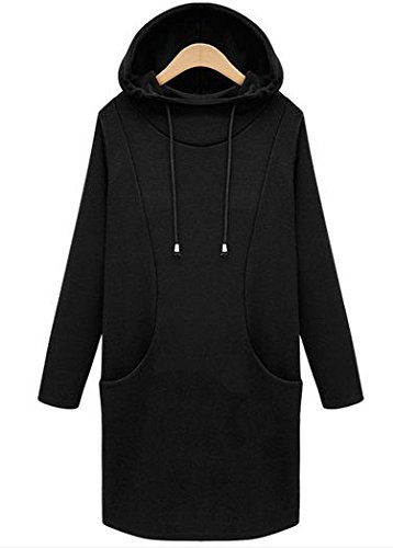 Clack 大きいサイズ パーカー 薄手 裏起毛 パーカーワンピース ロング丈 フード付き スウェット 無地 シンプル レディース 【正規品】