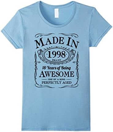 Women's 18th Birthday Gift Made In 1998 Awesome Silver Small Baby Blue