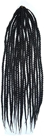 Stepupgirl 24 Inch Black Color Afrika Amerika Crochet Small Dirty Carney Karen Braid Box Hair (Small Size)