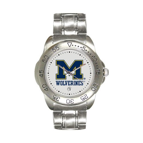 Michigan Wolverines Sport Watch W/Stainless Steel Band