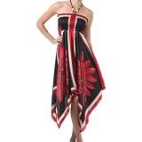 Diamond Flower Satin Feel Beaded Halter Smocked Bodice Handkerchief Hem Dress