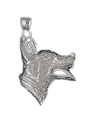 Clevereves 14K White Gold Pendant German Sheppard - Dog 10.2 - Gram(s)