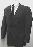 Gianni Vironni Double Breasted (DB) Dark Gray (Grey) Business Dress Suit