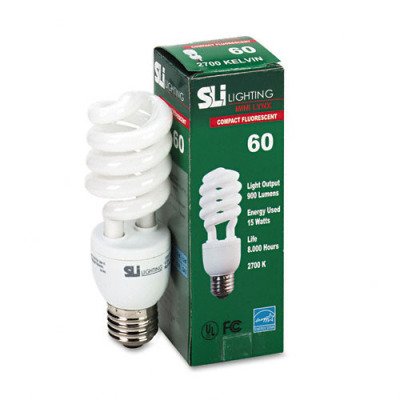 Mini-Lynx Spiral - Cool White Energy Saver Fluorescent Bulb, 15 Watts(sold in packs of 3)