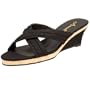 Annie Women's Super Wedge,Black Linen,11 M US