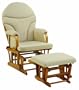 Dutailier Ultramotion Bow Back Glider Rocker and Ottoman Combo, Light Beige