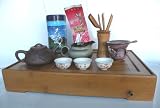 Luxury Professional OoLong Tea Drinking Set- Comes With Beautiful Bamboo Tea Plate, YiXing ZiSha Collection Tea Pot (Mady By Famous Artist w/Hand-Writing Certificate),ZiSha Tea Drinking Filter Set, ZiSha Tea-Water Holder Pot,Bamboo Tool Set,3pcs/Set Drinking Cup,Taiwan High Mountain Tea and Elegant Tea Storage Tin.Gorgeous Gift. You are a Real High Mountain OoLong Teas Drinker . Enjoy Your OoLong Teas Drinking Life Now and Forever. Super Value and Collectiable.100% Satisfaction Guaranteed !