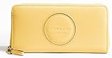 Coach Signature Stitched Patent Leather Zip Around Clutch F46468 (SV/Yellow)