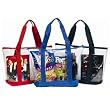 Large Clear Tote Bag with Zipper Closure (Black)