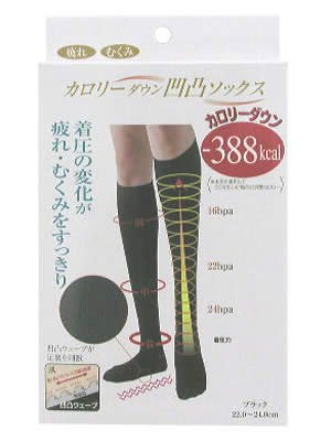 ニーズ カロリーダウン凹凸ソックス ブラック