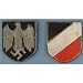 2 ORIG SHIELDS FOR NAZI AFRIKA CORPS PITH HELMET,PRONGS