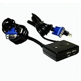 LinXcel US-122B-B 2 Port USB KVM Switch with Cables