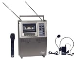 PYLE PWMA120 Dual VHF 150W Wireless Battery Powered PA System w/ Cassette