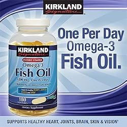 Kirkland Signature Enteric Coated Fish Oil Concentrate Maximum Strength 180 Softgels