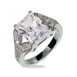 Allison's Emerald Cut Sterling Silver Engagement Ring