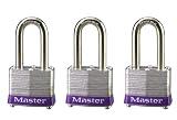 Master Lock 3TRILF Keyed Alike Laminated Steel Pin Tumbler Padlock, 3-Pack