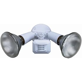 Designers Edge L-990WH 110-Degree Motion-Activated Outdoor Two-Light Downward Floodlight, White