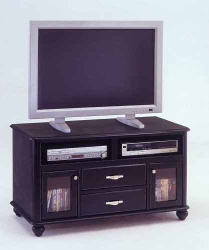 Kitchen: Black Rub Finish Flat Screen TV Cabinet