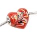 Murano Style Glass Lampwork Red Flame Swirl Heart Bead Fits Pandora 20mm (1)