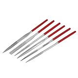 uxcell　ニードルヤスリ　ファイルセット　トライアングル　ラウンドポイント　スクエア　フラット　シルバートーン　160mm x 4mm　 6本入り