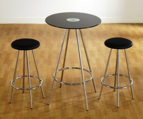 Seconique Brandon Bistro Set/Black : Color - White top Bistro sets Seconique Brandon Bistro Set/Black : Color - White picture