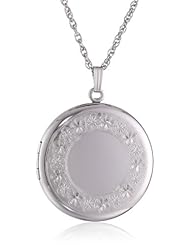 Sterling Silver Extra-Large Engraved Round Locket, 22"