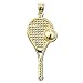 14Kt. Yellow Gold. Ball Racquets Tennis Pendant