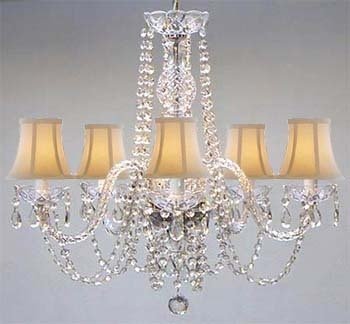#1New! AUTHENTIC ALL CRYSTAL CHANDELIER WITH SHADES! 41QNQxerptL