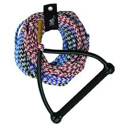 Airhead Tow Ropes - Ski Ropes - Performance Water Ski Rope (Color: Candy Stripe / Sections: 4 / Len: 75' / Special Features: 12"" handle w/Tractor grip, full length molded finger protectors")