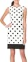 AGB Sleeveless Black Polka Dot Sheath Dress