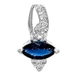 14K White Gold Sapphire and Diamond Pendant