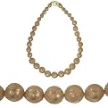 Vintage Lace Beaded Necklace - Golden