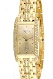 Geneve Italy 14k Solid Gold and Diamond Ladies Rectangle Large Watch