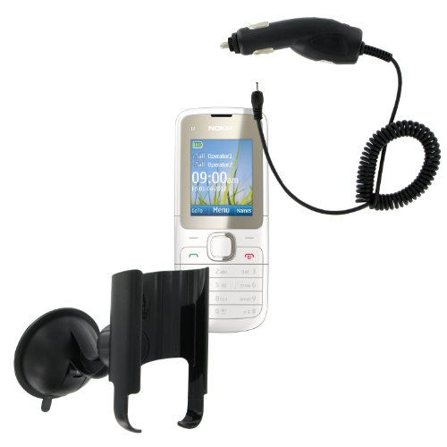 Kit Kfz Navi-Pack mit Multi Oberfl&auml;chen Saughalter und Kfz-Ladeger&auml;t f&uuml;r Nokia C2-00 - Sch Preisvergleich