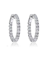 1.50 ct Ladies Round Cut Diamond Hoop Huggie Earrings