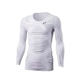 YONEX ヨネックス MUSCLE POWER Vネック長袖Tシャツ《メンズ：ホワイト》高機能アンダーウエア STB-1003-011の画像
