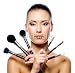 Wallmonkeys Peel and Stick Wall Decals - Beautiful Woman with Makeup Brushes - Isolated - Removable Graphic