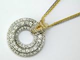 14K Multi Circle Diamond Doorknocker Pendant